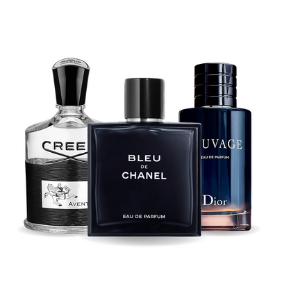 Set di 3 Profumi - Bleu de Chanel, Dior Sauvage e Creed Aventus 100ml