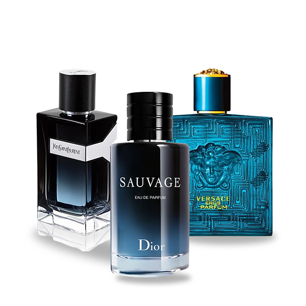 Set di 3 Profumi - Versace Eros, Dior Sauvage, Yves Saint Laurent 100ml