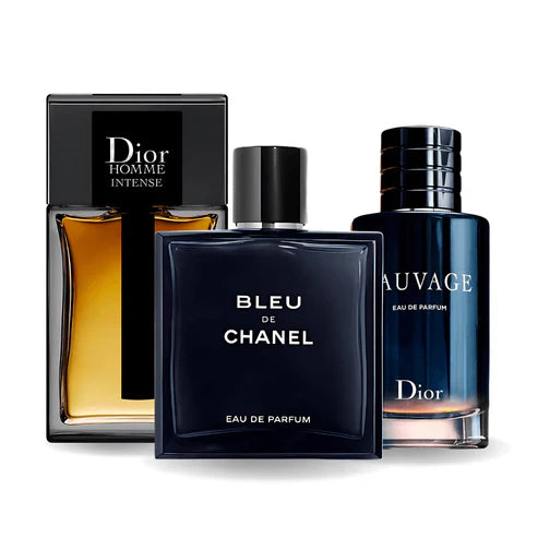 Set di 3 Profumi - SAUVAGE DIOR, BLEU DE CHANEL, DIOR HOMME INTENSE